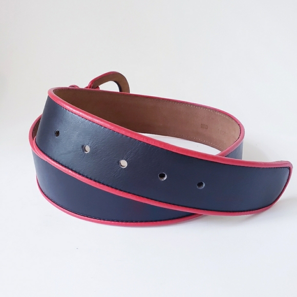Vintage Linda Allard/ Ellen Tracy Black Red Leather Belt main image 4
